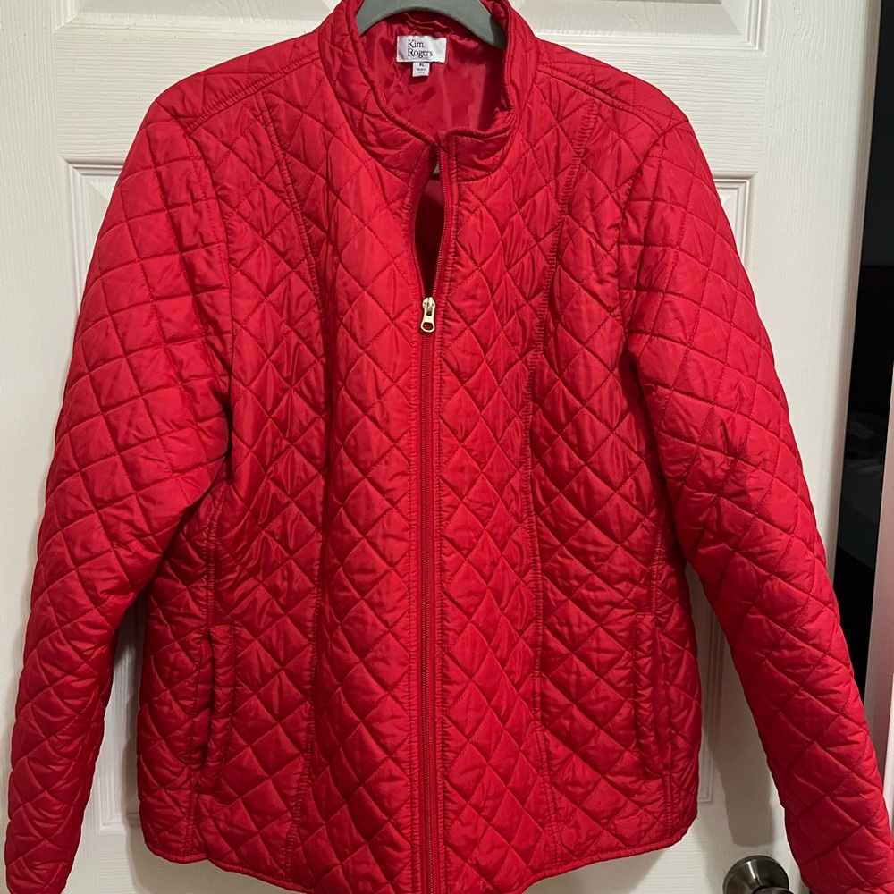 Kim Rogers Red Quilted Puffer Jacket